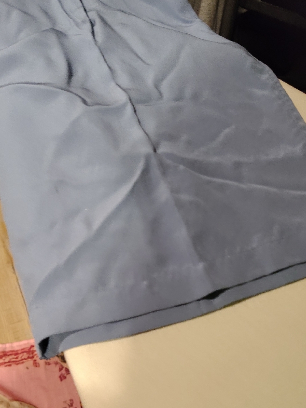 Vintage Wide-Leg Women's Light Blue 100% Silk Pants - Picture 6 of 7
